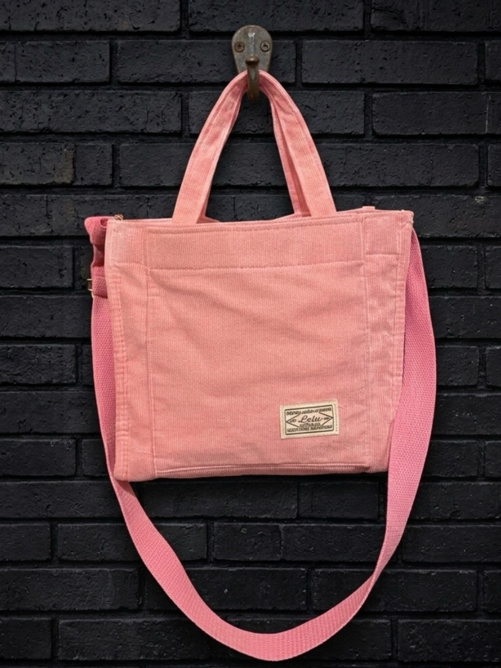 Letu Pink Canvas Tote with Adjustable Strap